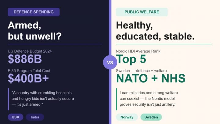 Expert opinion on Defence spending vs public welfare
