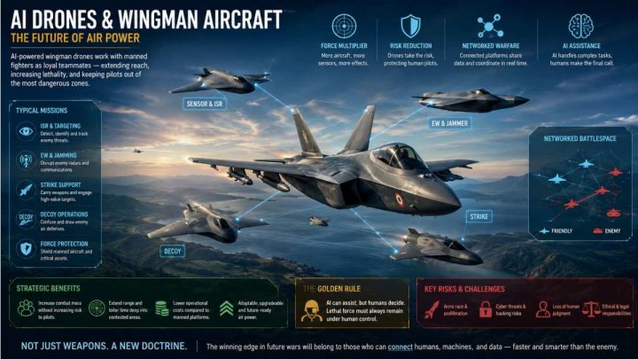 AI drones and “wingman” fighter aircraft may become one of the biggest changes in modern air warfare.