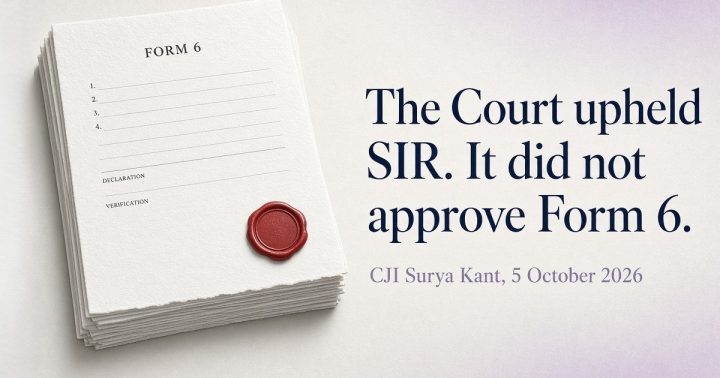 The Court upheld SIR. It did not approve the Form 6 the Commission says it upheld.